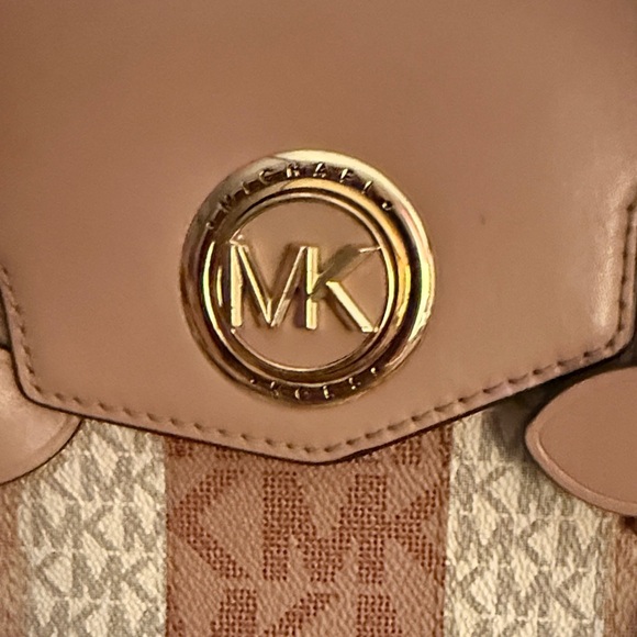Michael Kors Carmen Small Colorblock Logo Satchel Bag - Picture 6 of 9